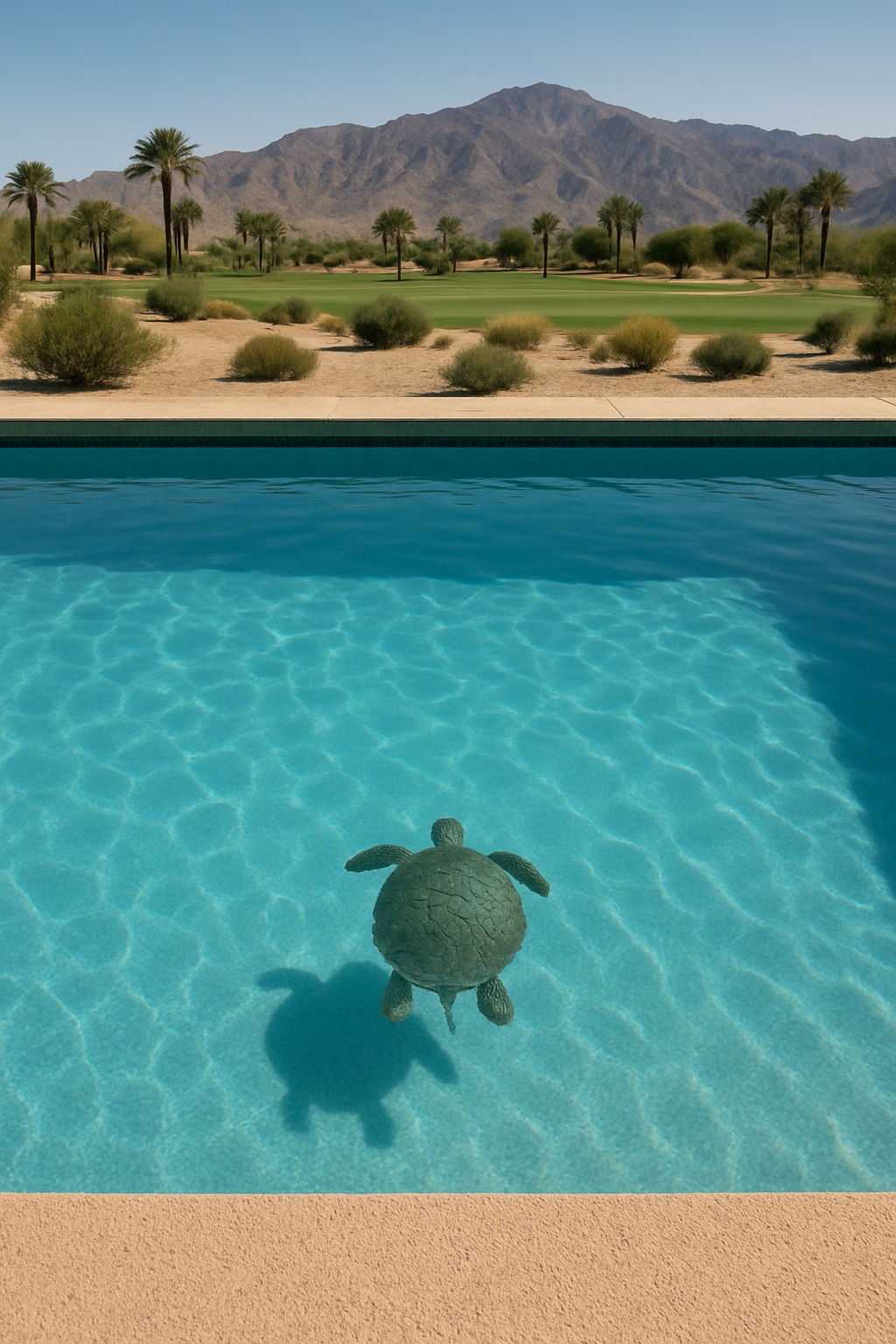 Turtle in pool
