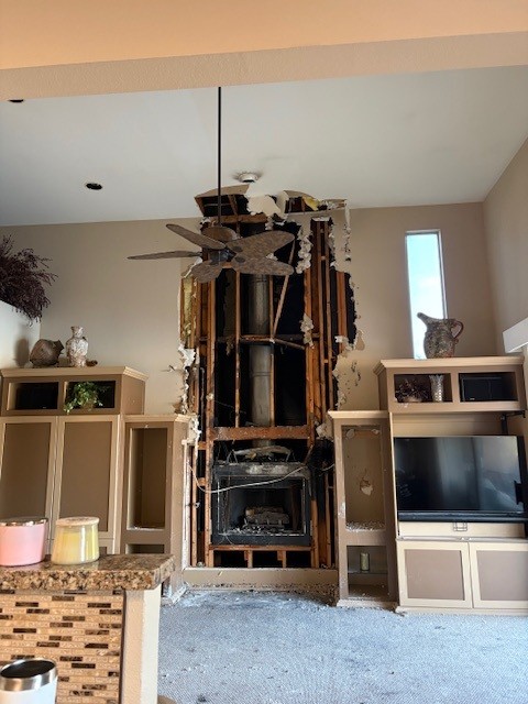 Fireplace Fire Behind the wall